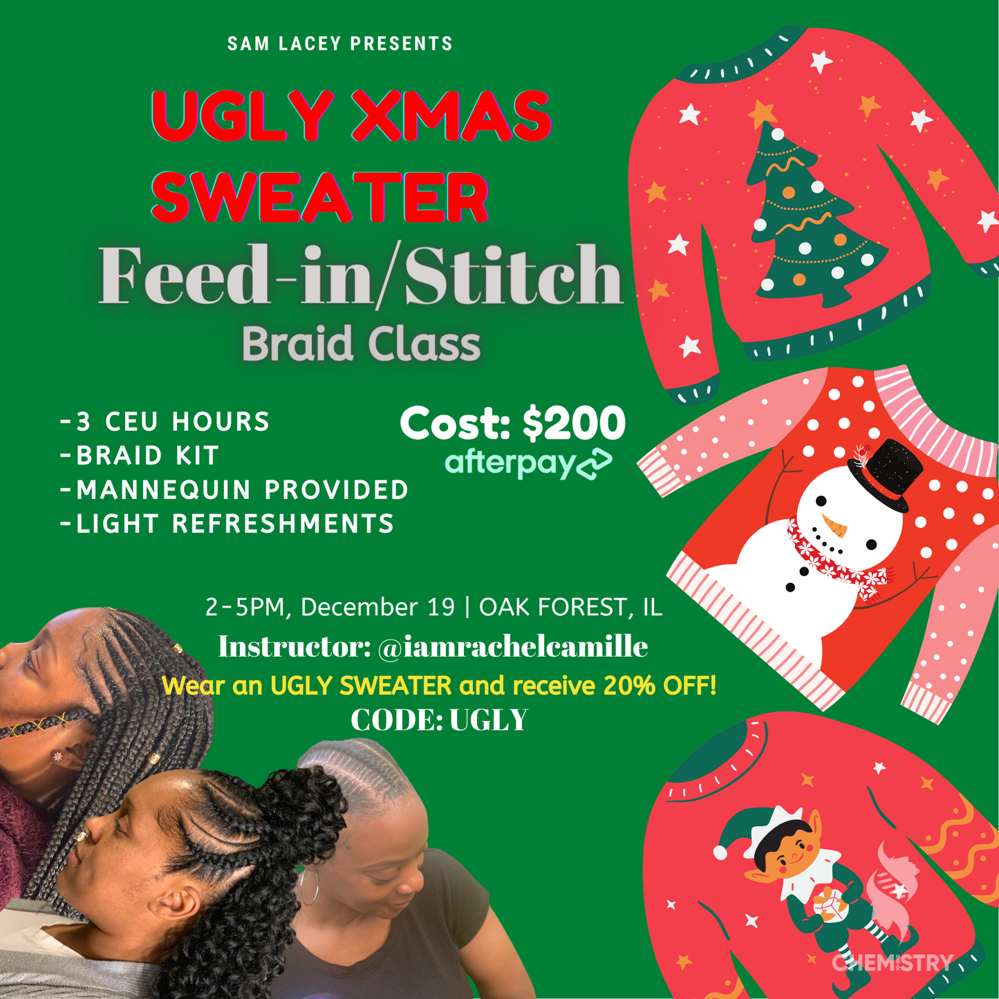 Ugly Sweater Feed-in/Stitch Braid Class